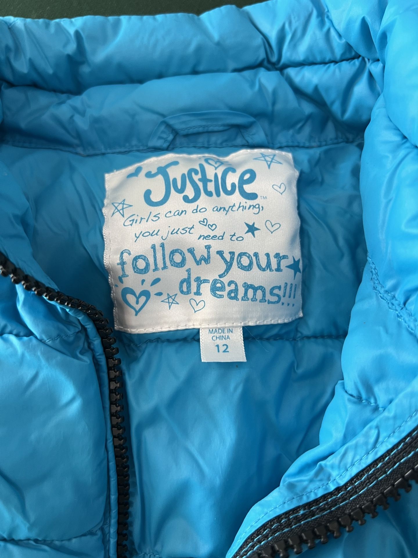 Justice Winter Jacket For Child Size 12