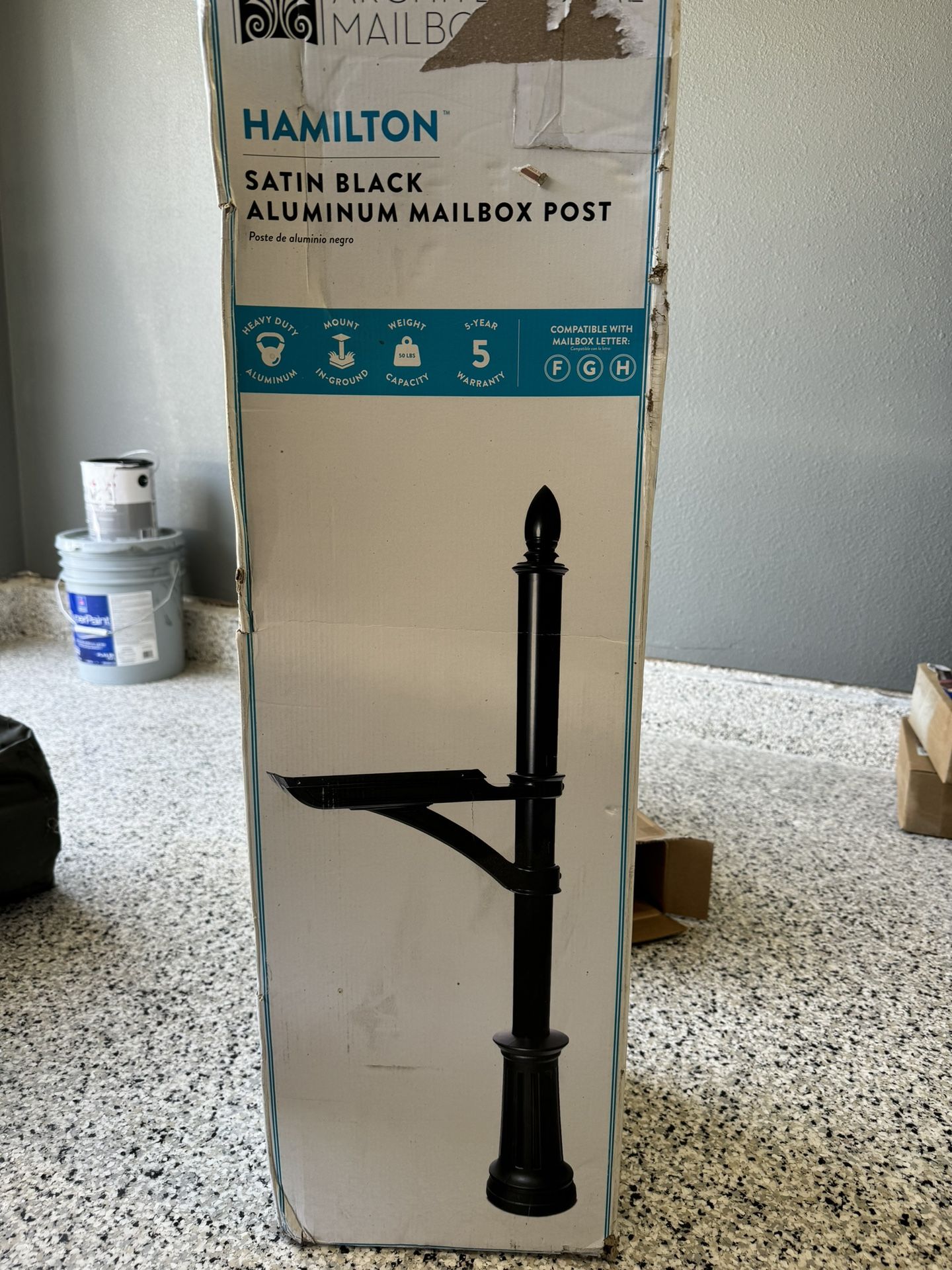 Architectural Mailboxes Black In-Ground Steel Mailbox Post