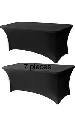 Black Stretch Spandex Table Covers – 7 Pieces