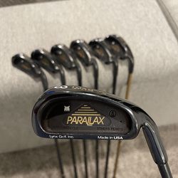 Lynx Parallax Black Onyx Irons Set 3,4,6,8,9,PW,SW Graphite Stiff – Made in USA