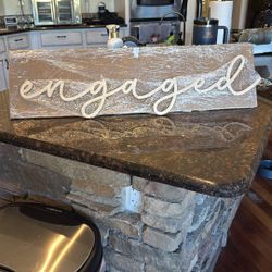 Engaged Wood Laser Sign