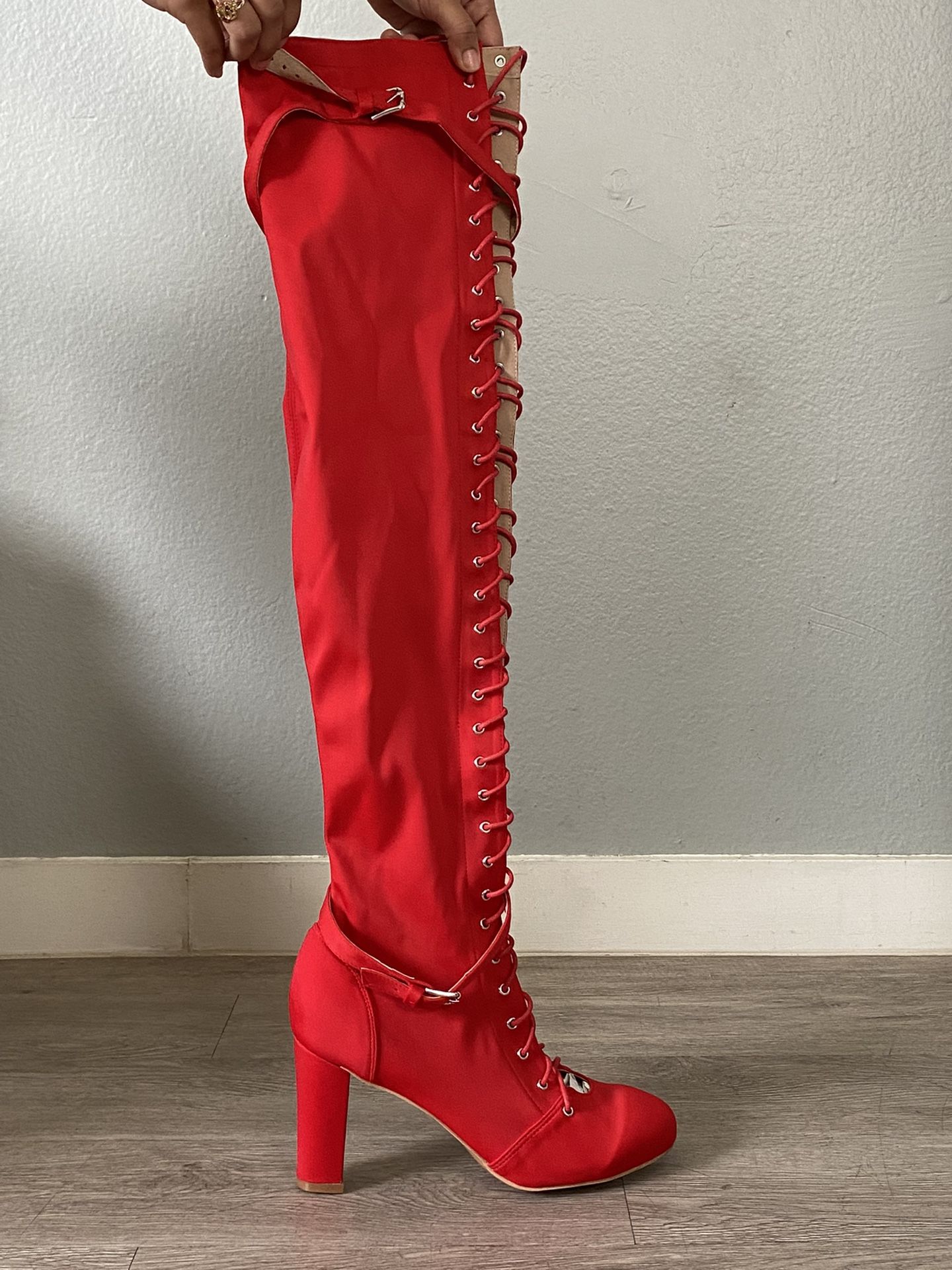 Burju Dance Heels (Red Thigh High)