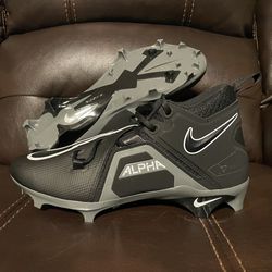 🏈  Nike Men's Alpha Menace Pro 3 Mid Black/Grey  Mens [Size 10]  Football Cleats Make An Offer
