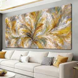 New- 29" X 58" Canvas Wall Art, Modern Feather Print
