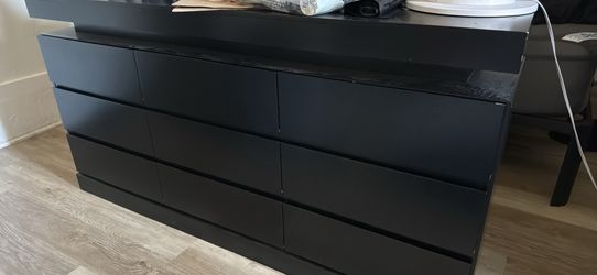 King Bed Frame + Mattress + Black 6-Drawer Dresser Set - $250 OBO
