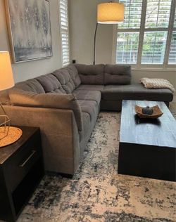 Perfect two pieces sectional living space couch