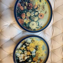 Vintage Sunshine Biscuits Odilon Redon Floral Tins - Set of 2