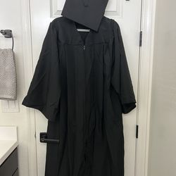Black graduation cap and gown