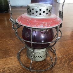 Railroad lantern (red lantern) Antique