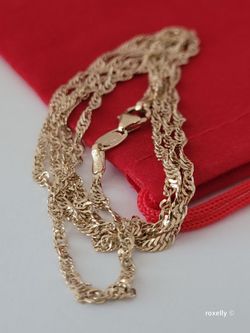 14K Yellow Gold Singapore Link and Diamond Cut Necklace, Made in Italy/ Cadena de Oro Italiano! 👌🎁Post Tags: Cadena de Oro