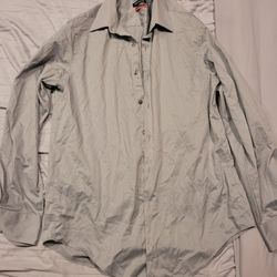 Mens Gray Van Heusen Dress Shirt 32/33 15 1/2