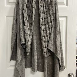 Mystree Women’s Brown Knitted Open Front Cardigan - Size Large - VGUC