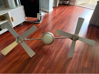 Double ceiling fan with remote control