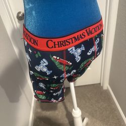 Men’s Small “Christmas Vacation” Holiday Boxer Briefs/Boyshorts – Festive Lounge/Underwear (Moose + Tree Car Print)