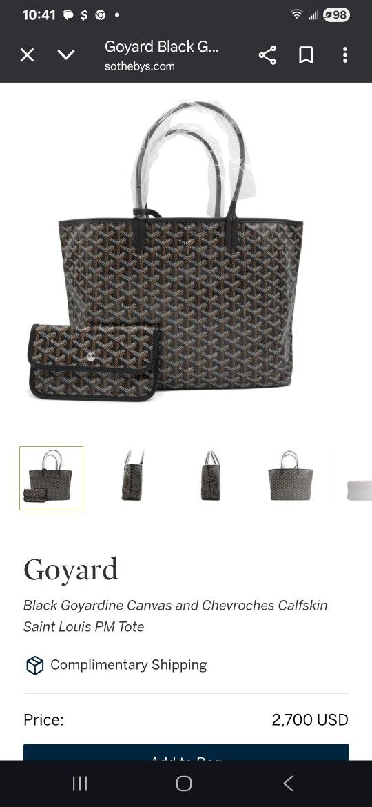 Goyard Tote Bag With Clutch 
