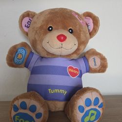 V Tech Care and Learn Talking Interactive Teddy Bear Plush Baby Toddler Toy