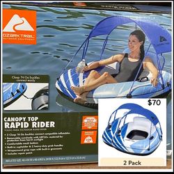 New in Box Set of 2 River Tubes with Detachable Canopy