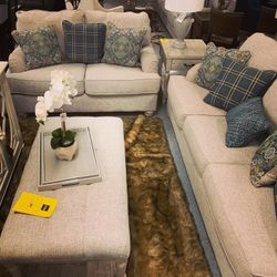 Traemore Linen Living Room Set /couch /Sofa and Loveseat 