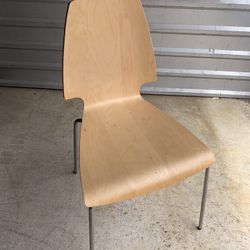 Curved Wood with Metal Leg Chairs - 7 Available