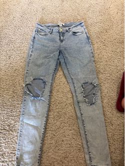 Light wash ripped jeans