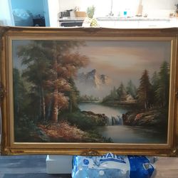 OIL PAINTING BY ARTISTS EXTRALARGE PICTURE FRAME  30" BY  40" LONG