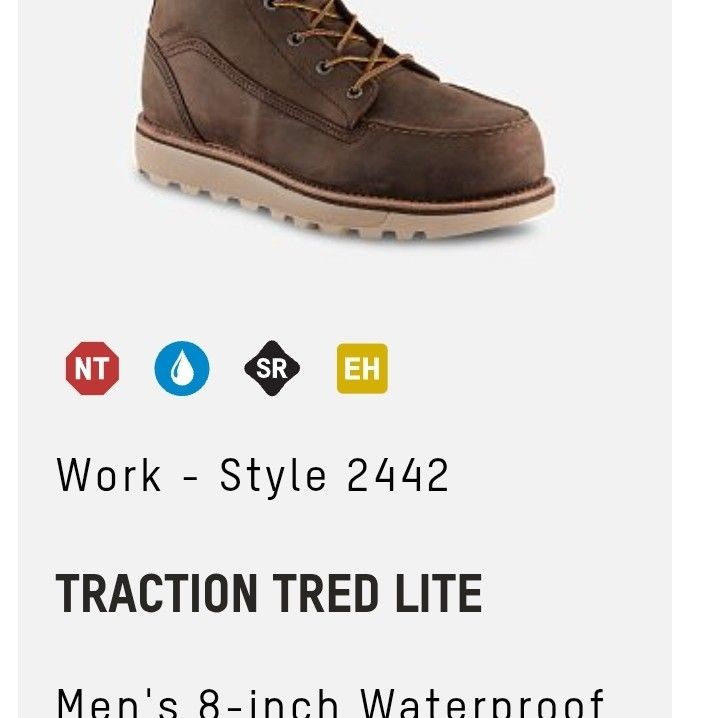 RedWings Brown Leather Work Boot Style 2442
