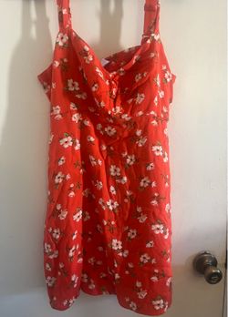 Old Navy Summer Red Dress (Large Petite)