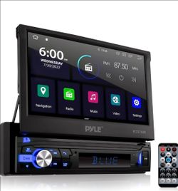 Pyle US Car Stereo/Video Receiver, 7-inch Motorized Folding Touchscreen