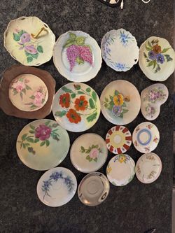 Vintage Hand-Painted Porcelain Plate Lot (15 Pieces)