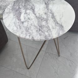 Real Marble Top End Table 