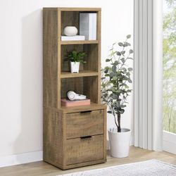 **SALE** 3-Shelf Bookcase with USB and Lockable Drawers In Mango! 