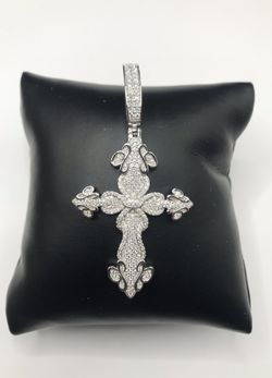 925 Sterling Silver 2.70Ct MOISSANITE Cross men’s Pendant 