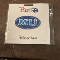 Disney Parks Patched Monsters University Logo MU Inc Adhesive Patch 