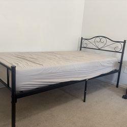 Cute twin bed with memory foam mattress ASAP