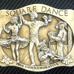 Vintage 1986 Commemorative Square Dance Limited Edition Arroyo Grande Buckle Co. Belt Buckle
