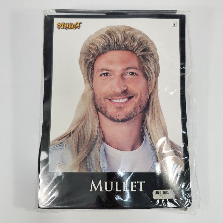 Spirit Halloween Blonde MULLET WIG Adult Costume Dress Up Halloween Cosplay
