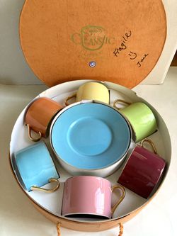 Set Of Classic Coffee 6 Cups and 6 Saucers Design by Yedi