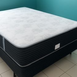New Queen Mattress And Box Spring  2 Pc Bed Frame Is Not Included 