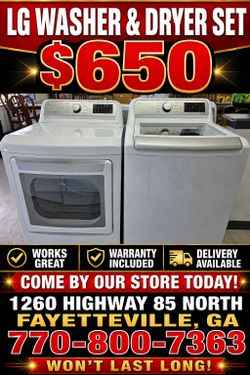 LG Washer & Dryer for Sale 
(Works Great/ Comes w/Warranty
