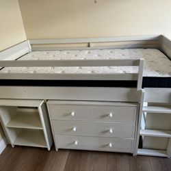 Kids loft bed with storage - twin size