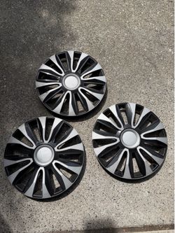 Black and Silver Hubcaps - 15”