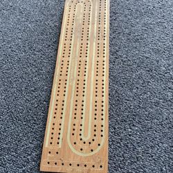 Ambassador Continuous Track Cribbage Wooden Board Game 6 Metal Pegs