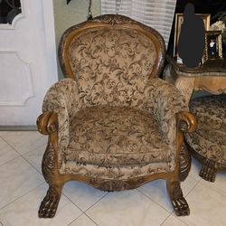 Michael Amini accent chair ottoman included