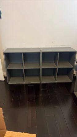 IKEA Dark Grey Storage Cube Set – (2) 4-Cube Organizers & (3) Single Cubes