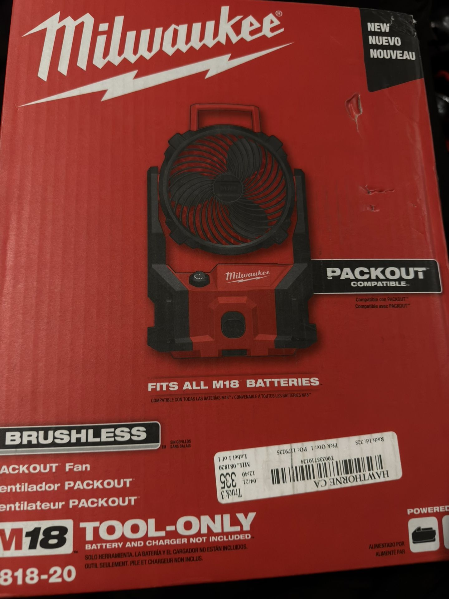 M18 18-Volt Lithium-Ion Brushless Cordless PACKOUT Jobsite Fan (Tool-Only)