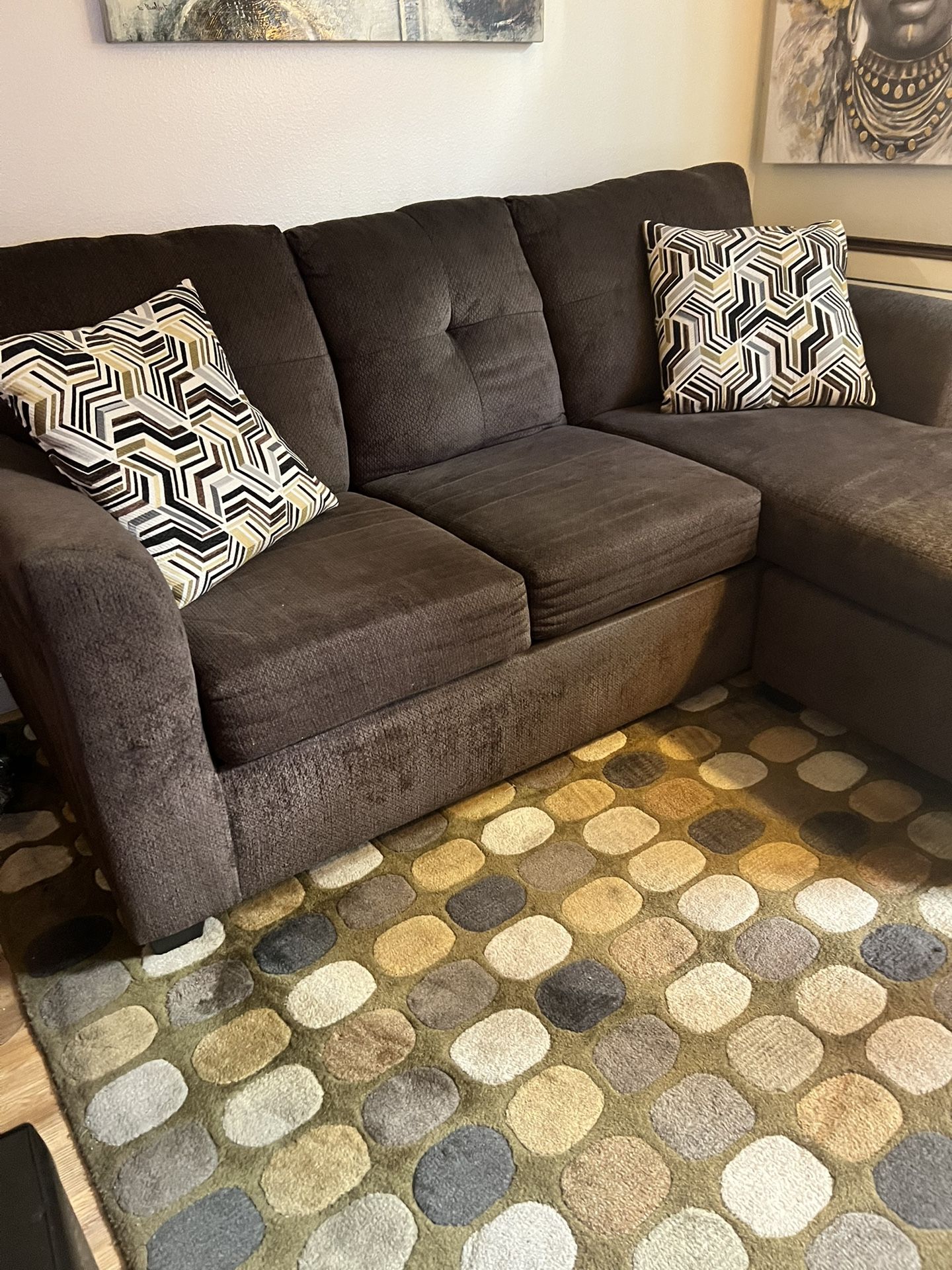 Sectional Sofa, 2 end tables and area rug will sell separately.
