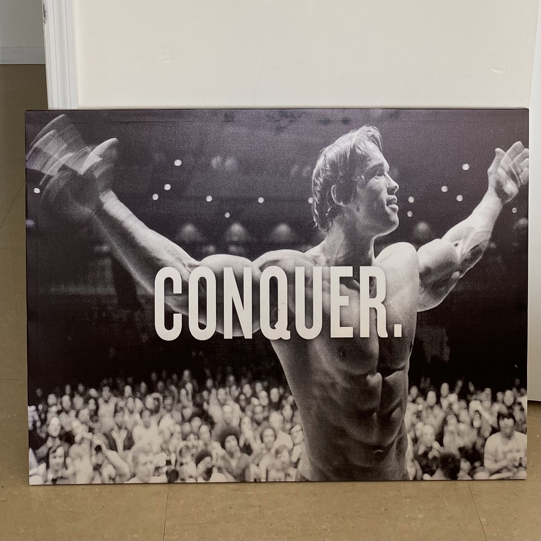 Arnold Schwarzenegger CONQUER Print On Canvas