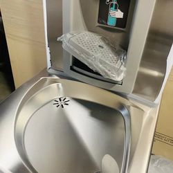 Oasis PG8AC & PWSBF Stainless Steel Drinking Fountain with Manual Bottle Filler
