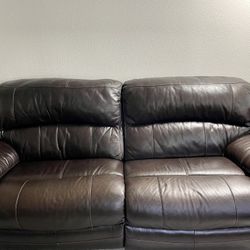 Leather Couch, Brown ,electric Recliner