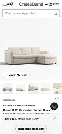 Crate and Barrel sofa sleeper